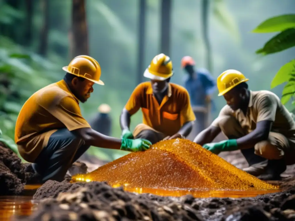 Técnicas sostenibles de minería de ámbar en armonía con la naturaleza y el empleo local