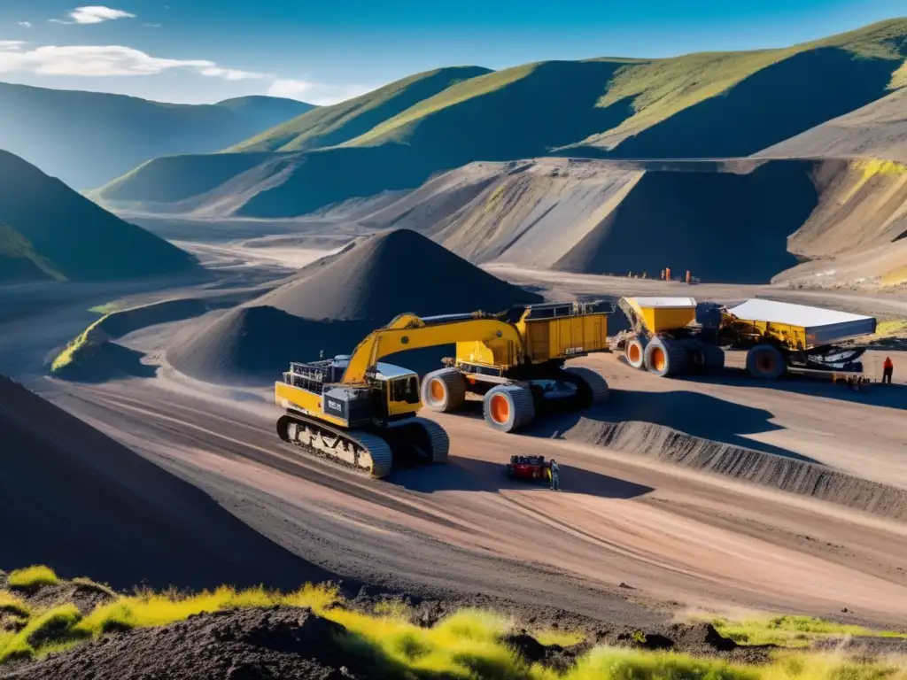 Minería sostenible en paisaje montañoso Tecnología para exploración minera sostenible en paisaje montañoso con equipo y técnicos