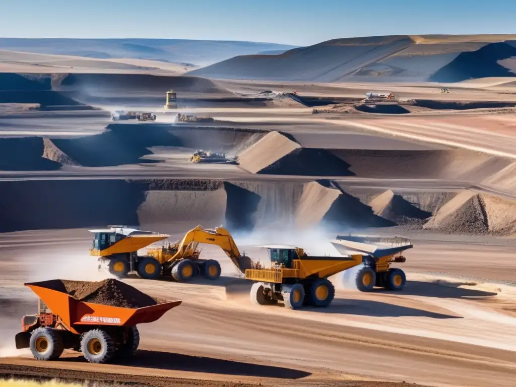 Paisaje con minerales raros para energía sostenible