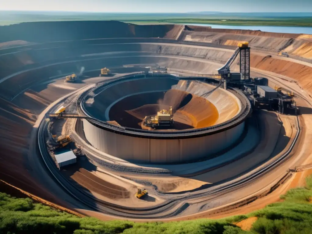 Iniciativas globales para minería sostenible: Mina abierta y rehabilitada con tecnología avanzada y gestión eficiente del agua