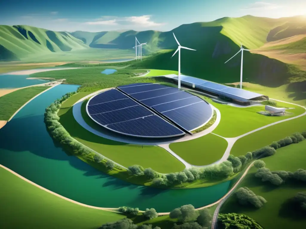 Minería sostenible en paisaje natural Tecnología moderna para conservación ambiental minera en paisaje impresionante