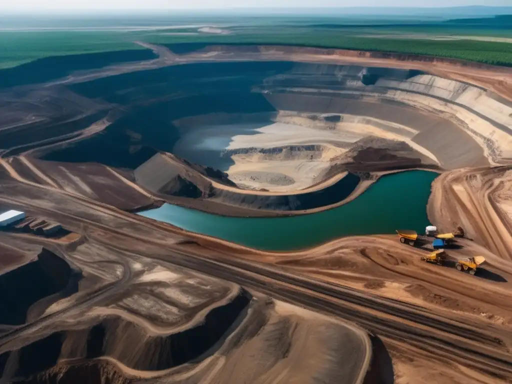 Impacto ambiental minería sostenible: la imagen muestra la dualidad económica y medioambiental en la industria minera