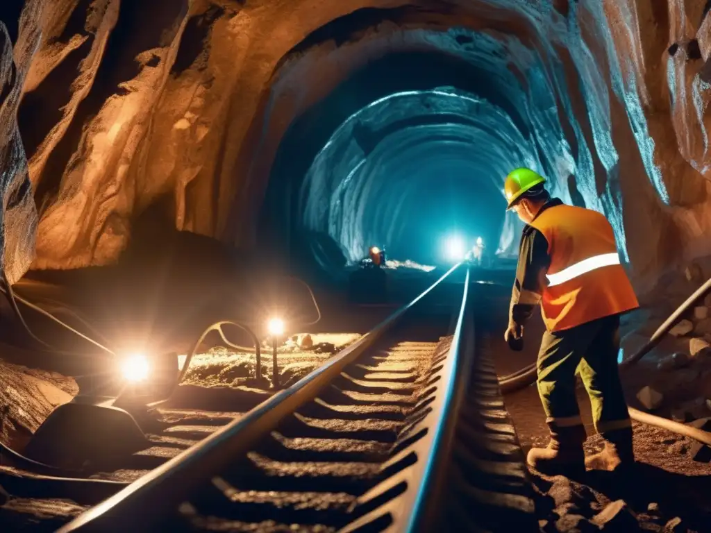 Minerales en mina subterránea para tecnología verde sostenible