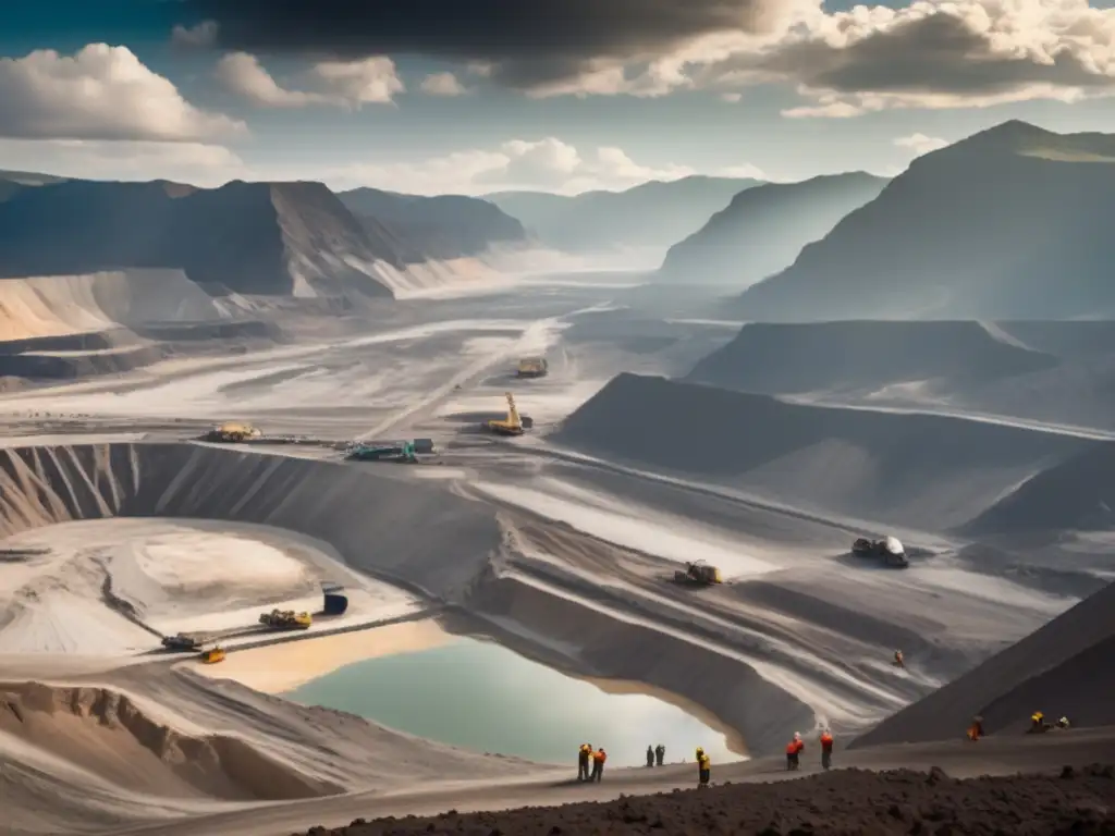 Minería: Impacto ambiental y trabajo duro en imagen realista