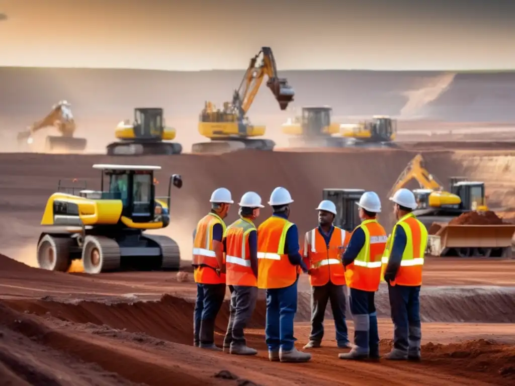 Paisaje minero sostenible con tecnología avanzada Innovaciones en prospección minera sostenible: equipo, tecnología y paisaje en armonía