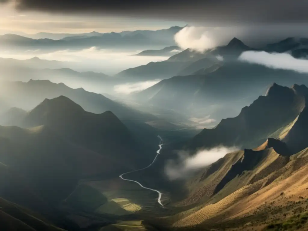 Mineros explorando montañas con tecnología avanzada Herramientas innovadoras para exploración minera en paisaje montañoso con mineros y tecnología avanzada