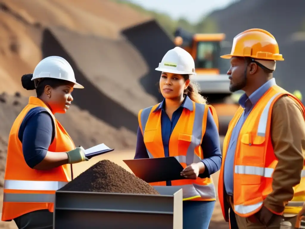 Importancia diversidad en gestión minera: trabajadores diversos en sitio minero