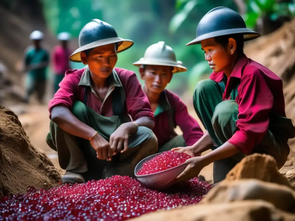 Técnicas sostenibles de minería de rubíes en Myanmar