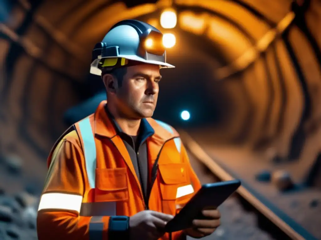 Minero con tecnología wearable en ambiente minero: seguridad y funcionalidad