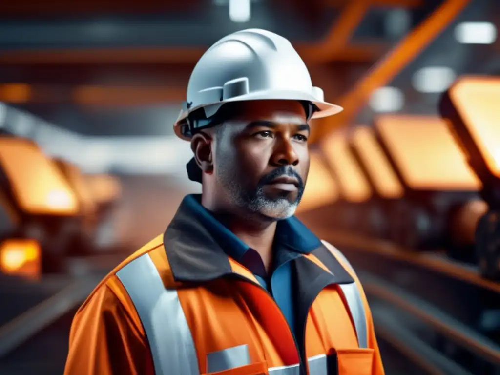 Trabajador minero con tecnología avanzada Innovaciones en seguridad de minería sostenible con trabajador y tecnología avanzada