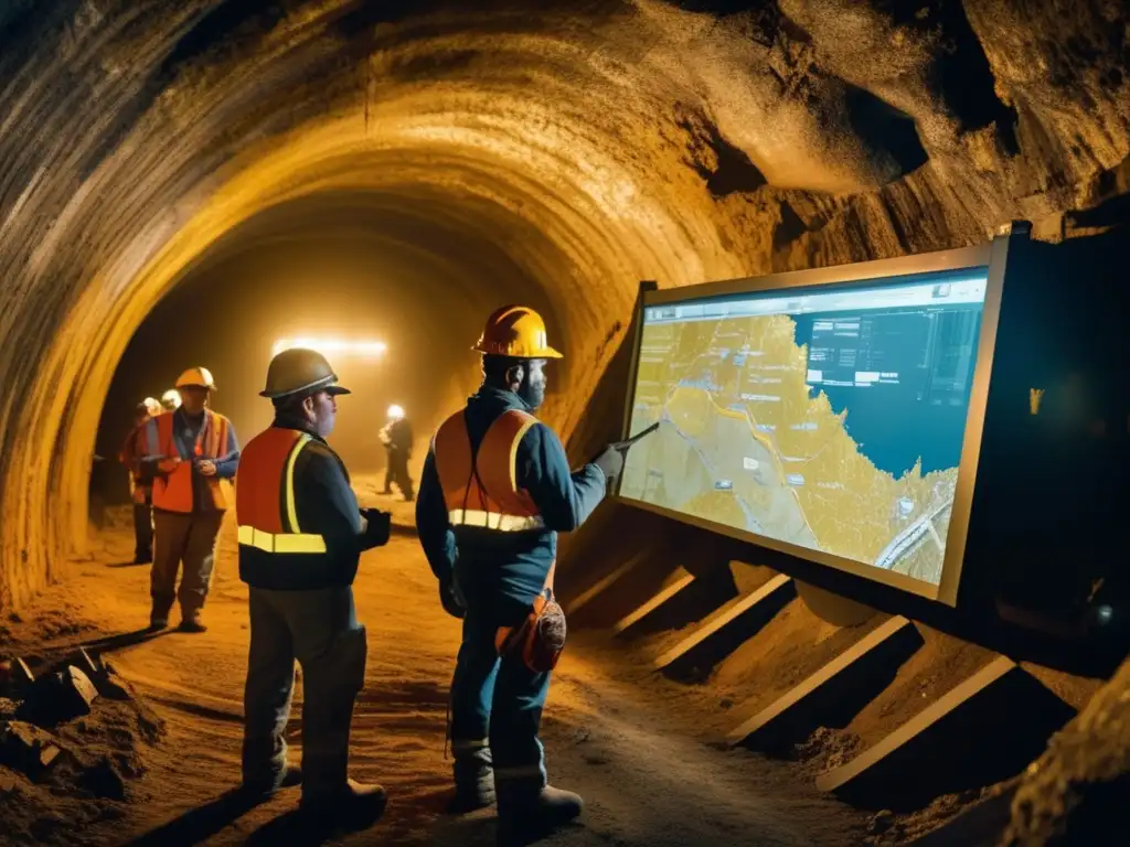 Mineros en reunión de protocolos de emergencia en mina