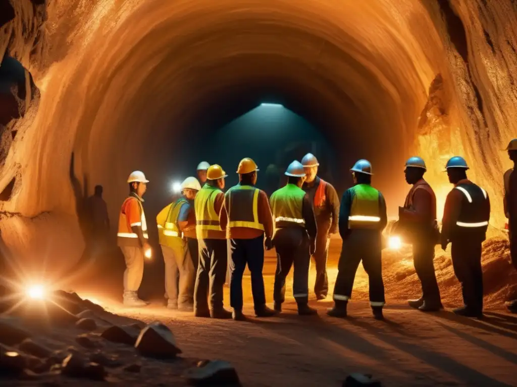 Mineros en túnel minero: programas inclusivos y diversidad minera