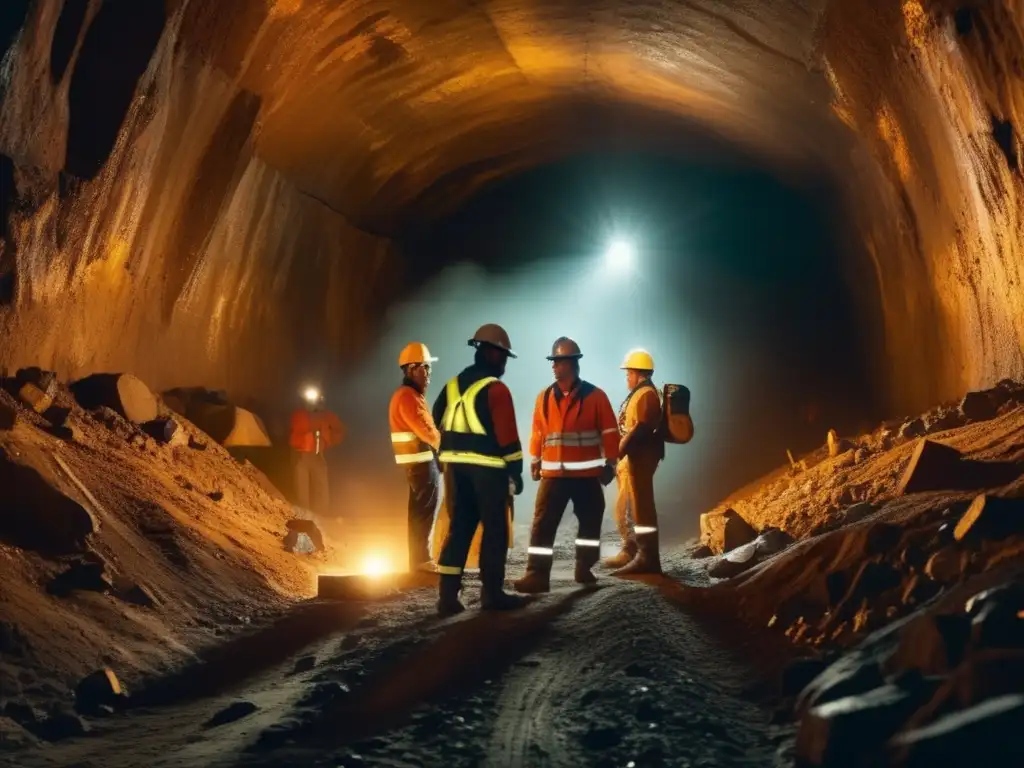 Mineros en túnel de mina: Prevención de enfermedades mineras