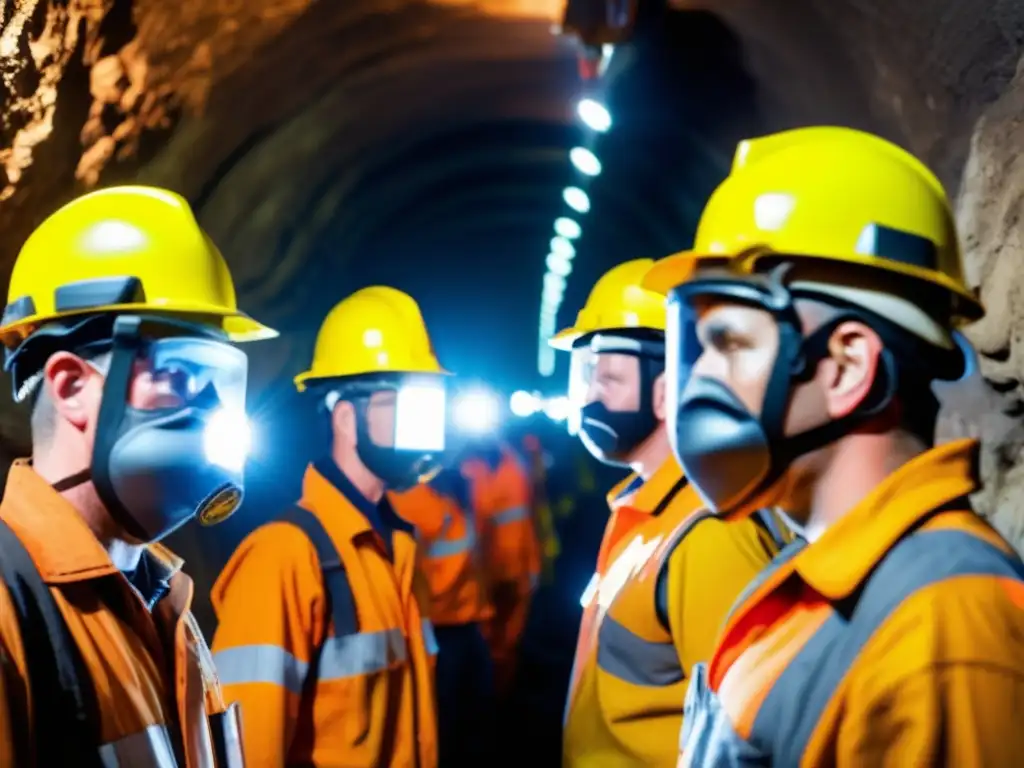 Innovaciones seguridad equipos minería en acción en túnel minero