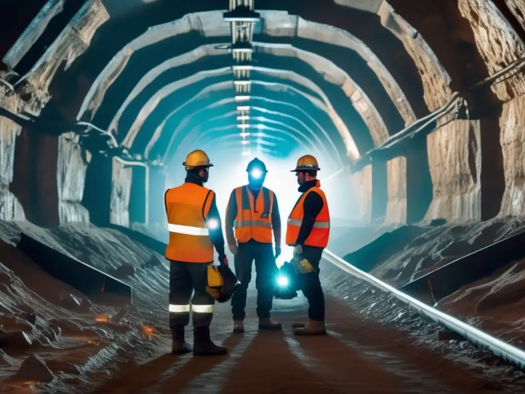 Mineros con realidad aumentada y tecnología avanzada Beneficios de la minería sostenible con tecnología avanzada