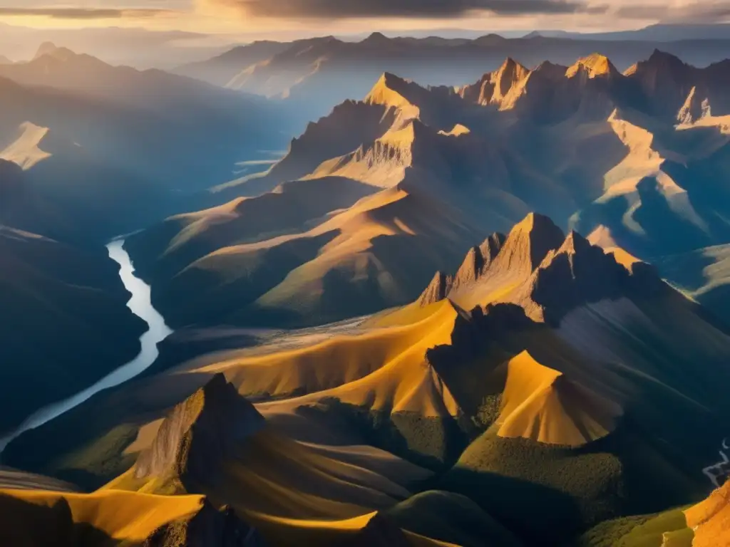 Vista aérea impresionante de una majestuosa cordillera, destacando la importancia del mapeo geológico digital