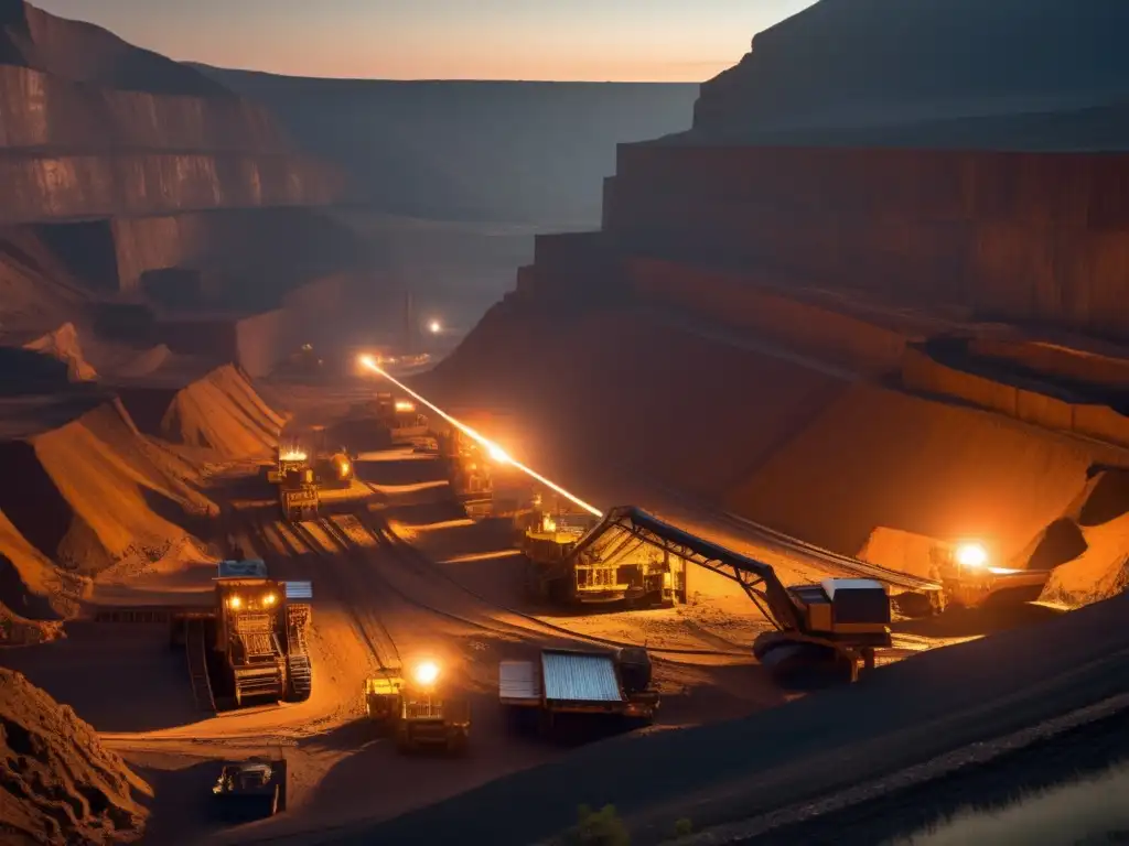 Mineria subterranea: escena de operacion industrial Beneficios de la automatización minera: red captura la esencia de la minería subterránea, sus desafíos y la magnitud del proceso