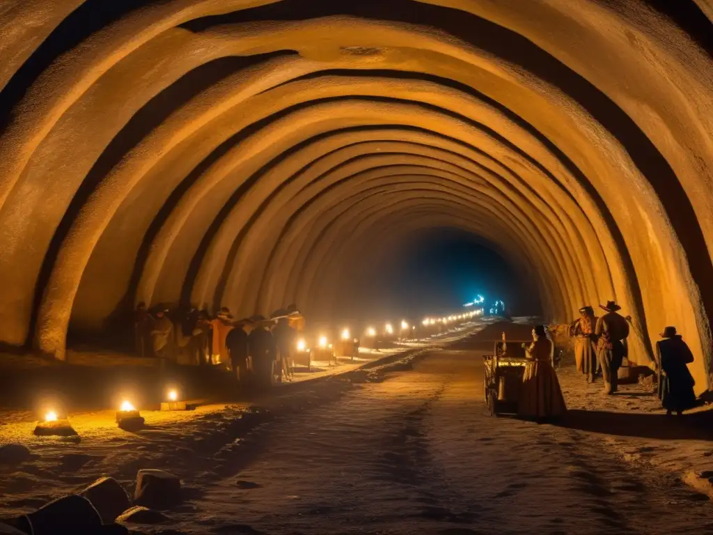 Minas de Potosí: opulencia y decadencia, mineros indígenas rodeados de plata y agotamiento