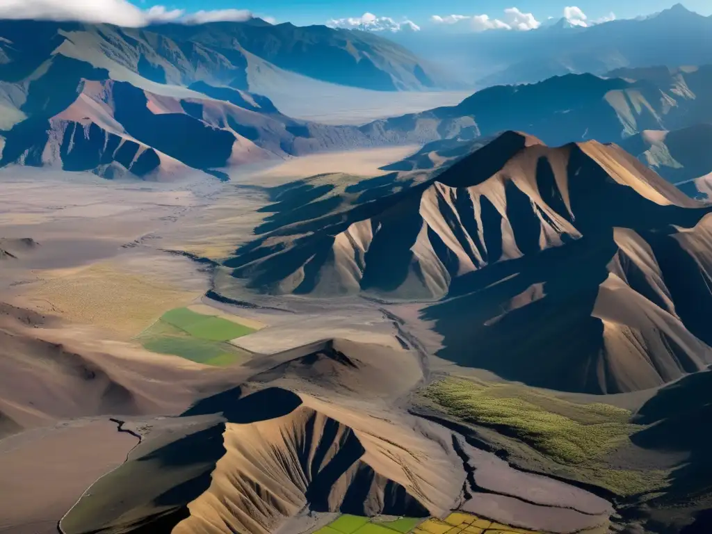 Coexistencia sostenible minería región Andina: paisaje devastado por erosión y contaminación minera