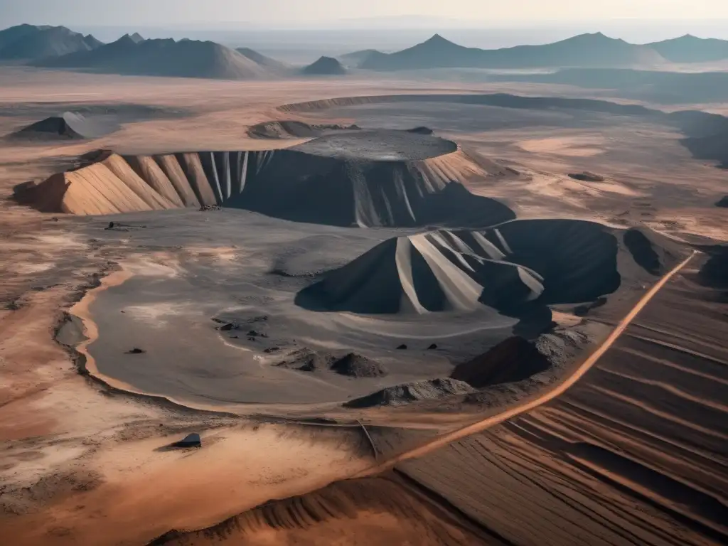 Paisaje desolado por comercio minerales conflicto: daños ambientales y sufrimiento humano