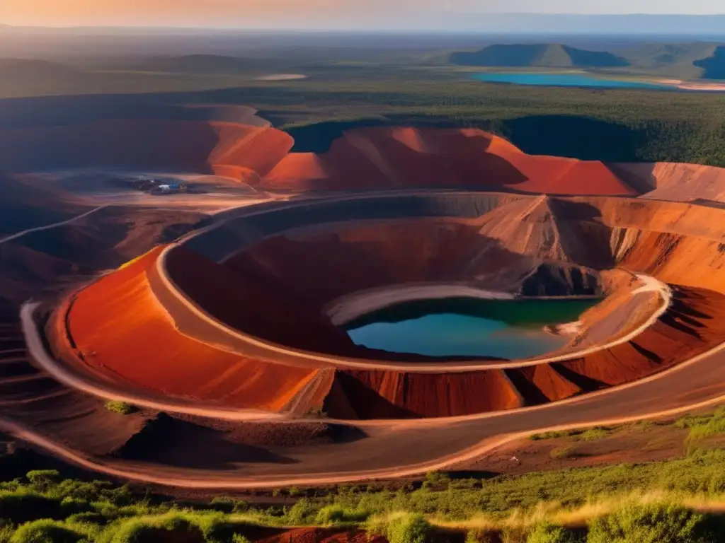 Vista panorámica de la minería en Nueva Caledonia: Técnicas sostenibles de minería de níquel en acción