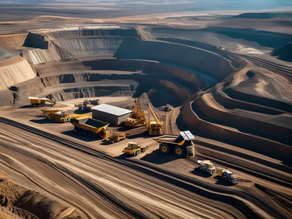 Conferencias mineras sostenibles: Extraordinaria imagen de mina a cielo abierto en paisaje natural, resaltando la importancia de la conservación