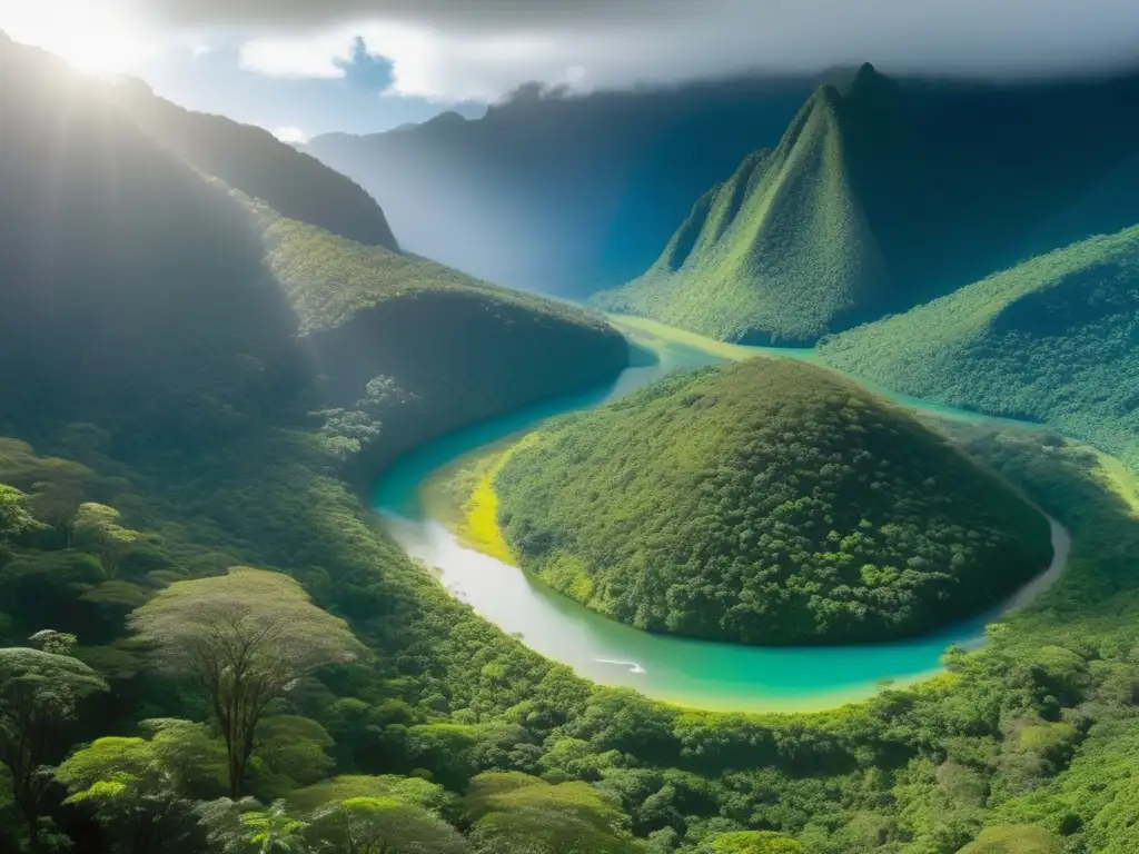 Panorama de un exuberante y virgen bosque en América del Sur