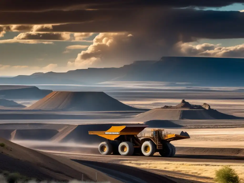 Paisaje minero con tecnologías sostenibles de detección de minerales