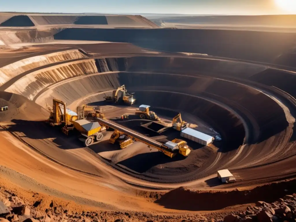 Tecnología y naturaleza en la minería Herramientas sostenibles para exploración minera en un paisaje minero moderno, tecnología y naturaleza se integran en una escena impresionante