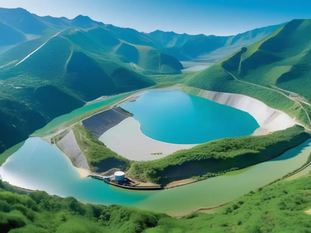 Tecnología sostenible en minería de plata en paisaje montañoso