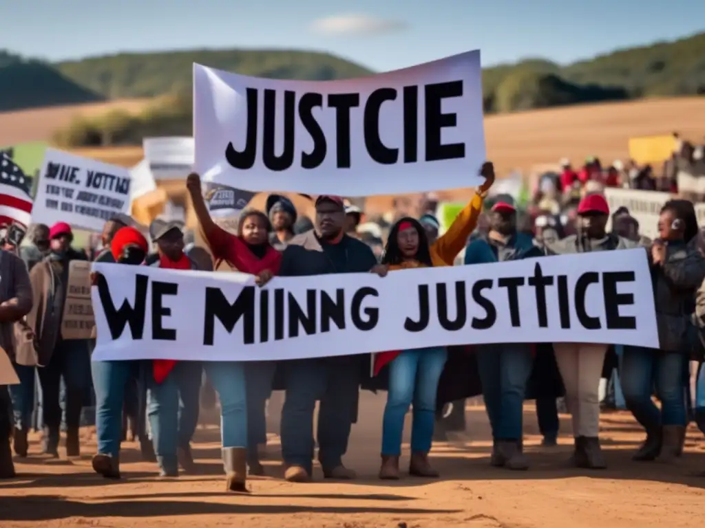 Impacto social de la minería en América: Protesta contra actividades mineras en comunidad rural