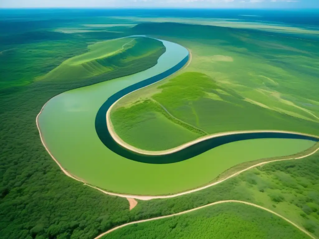 Restauración de ecosistemas mineros sostenibles: paisaje verde exuberante refleja éxito de rehabilitación minera