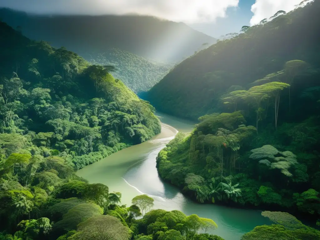 Movimientos de conservación minera en América: Selva tropical con río, biodiversidad y belleza natural