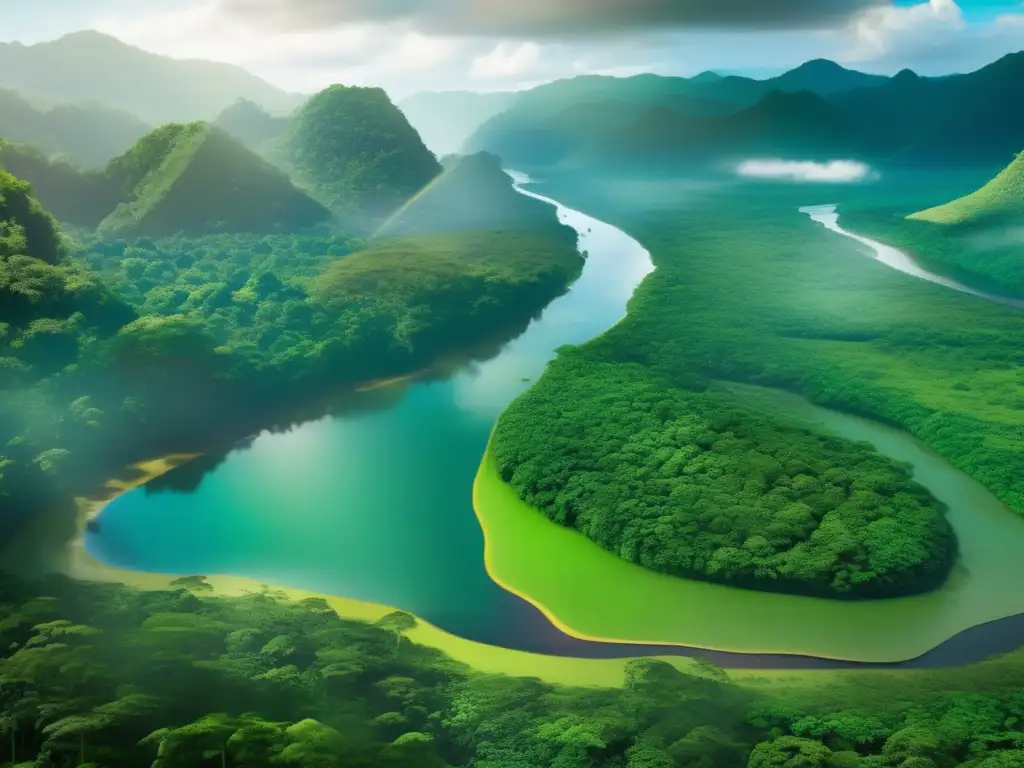 Imagen de gestión sostenible en minería América en selva tropical