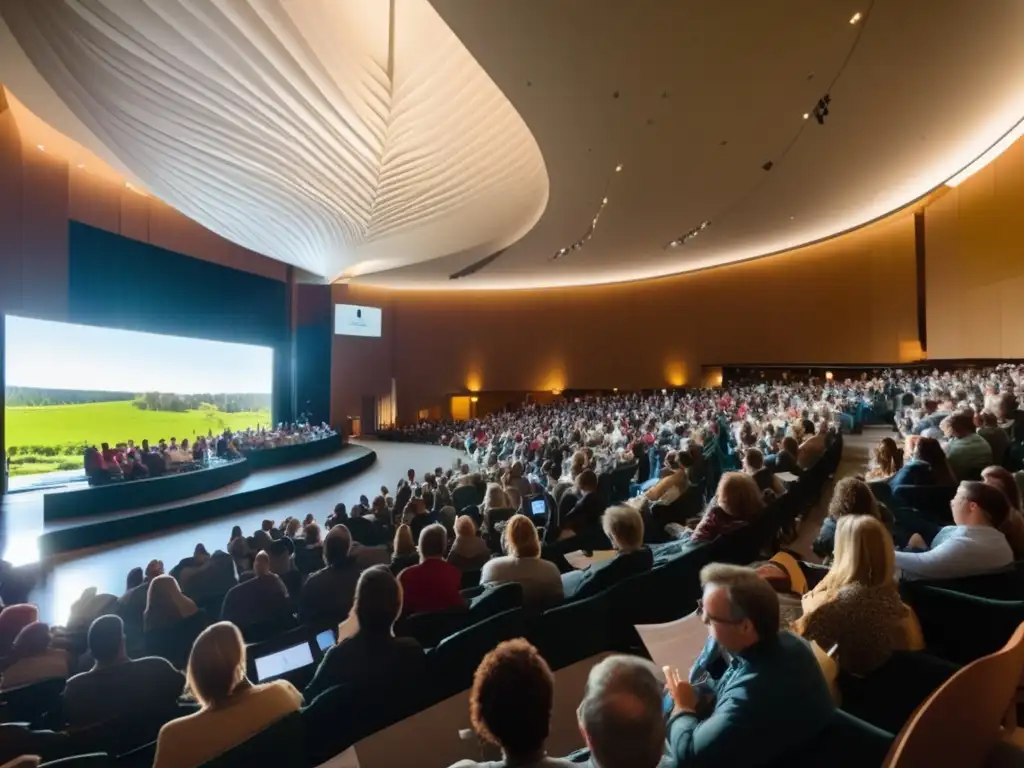 Auditorio lleno de apasionados en simposio, uniendo esfuerzos por la conservación de recursos naturales