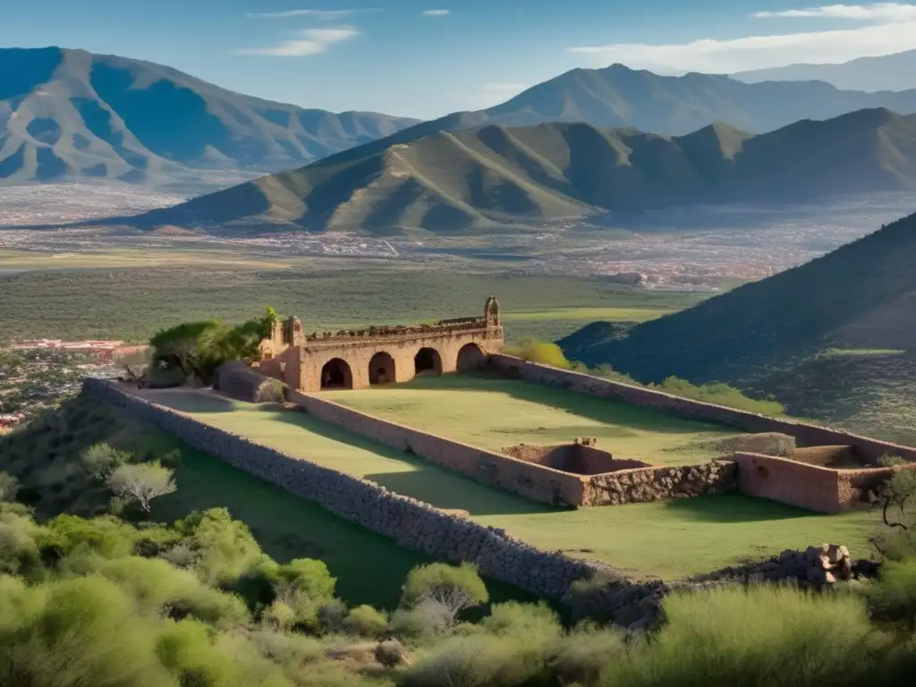 Ruinas de minería precolombina en Guanajuato, México - Paisaje impactante con estructuras antiguas y naturaleza exuberante