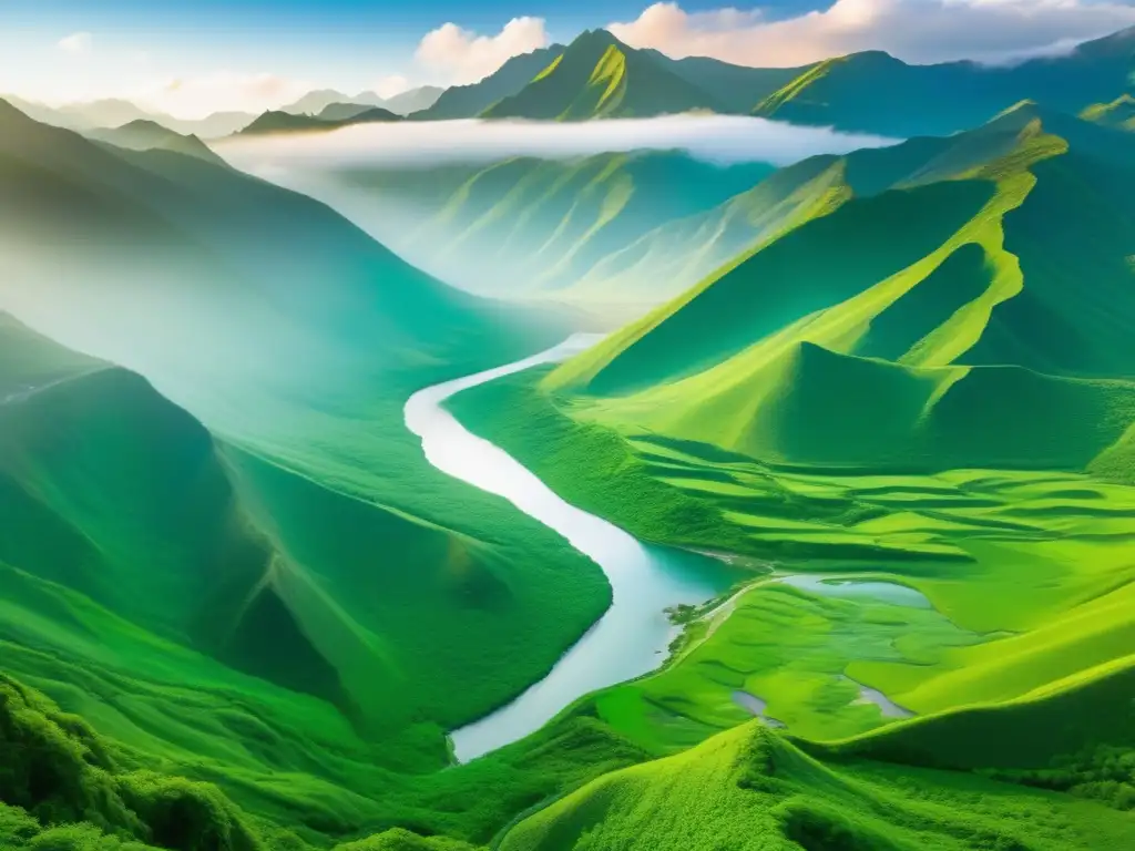 Paisaje verde con mina sostenible Beneficios de la minería sostenible en un paisaje verde y majestuoso