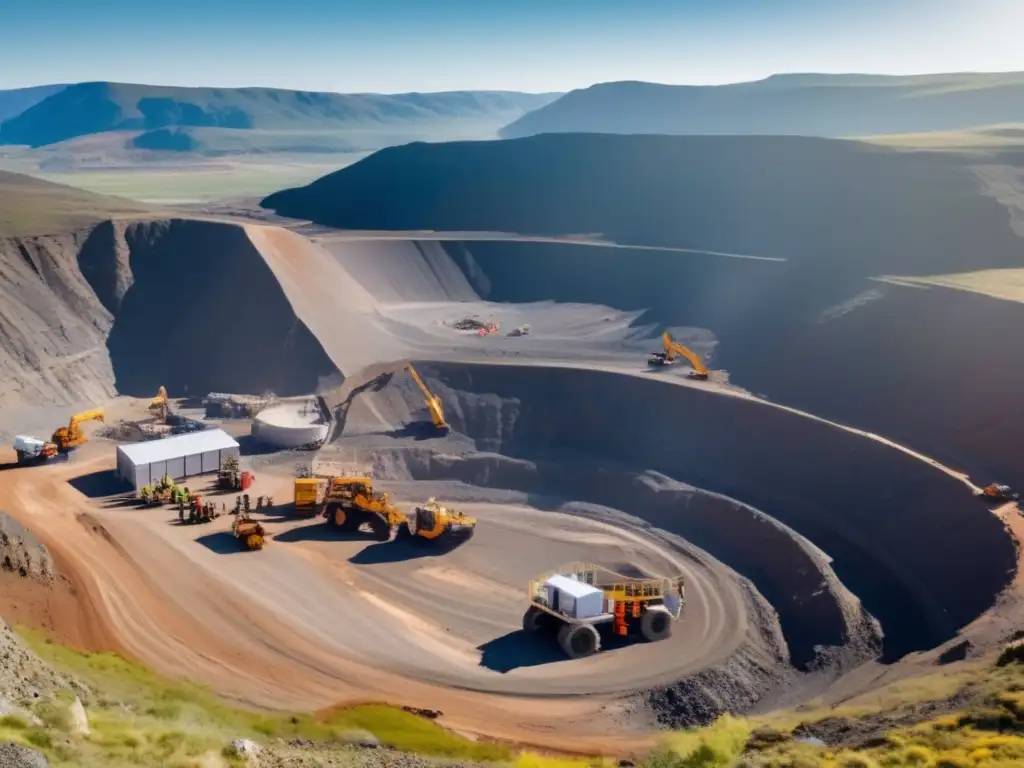 Vista panorámica de sitio minero con técnicas sostenibles para minería