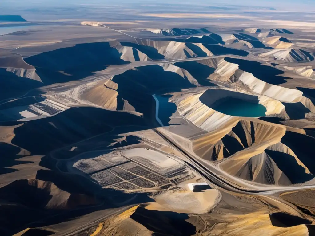 Cambios positivos en la minería sostenible en América - Vista aérea impactante de una mina a cielo abierto en el continente americano